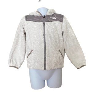 The North Face Toddler White Sherpa Full Zippered Hooded Long Sleeve Jacket 4T
